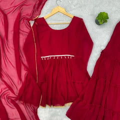 AYUSHI SHORT GOWN SET WITH DUPATTA