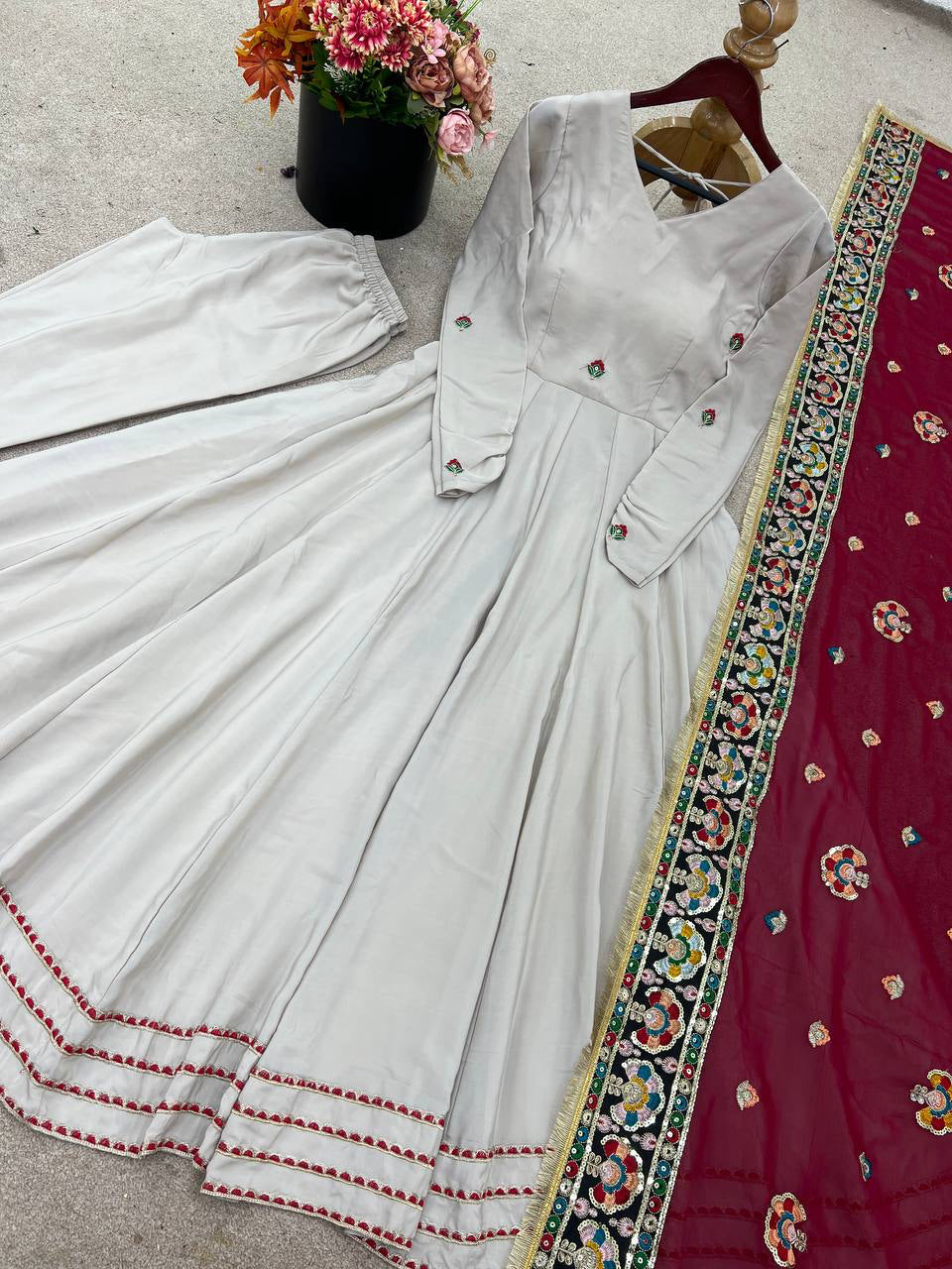 PREMIUM ISHANI DESIGNER READYMADE GOWN-DUPATTA