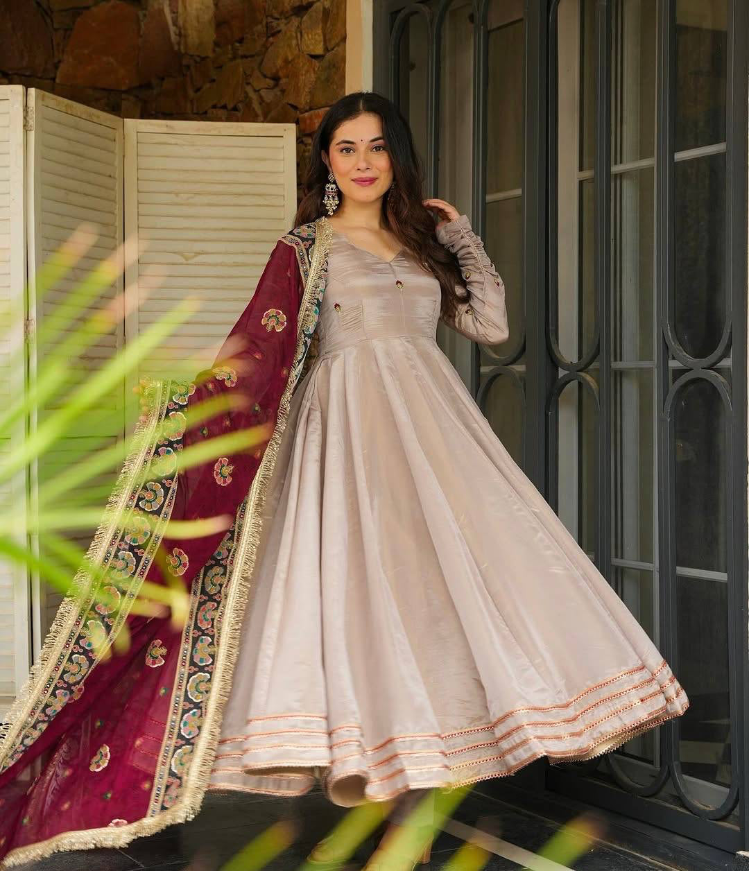 PREMIUM ISHANI DESIGNER READYMADE GOWN-DUPATTA