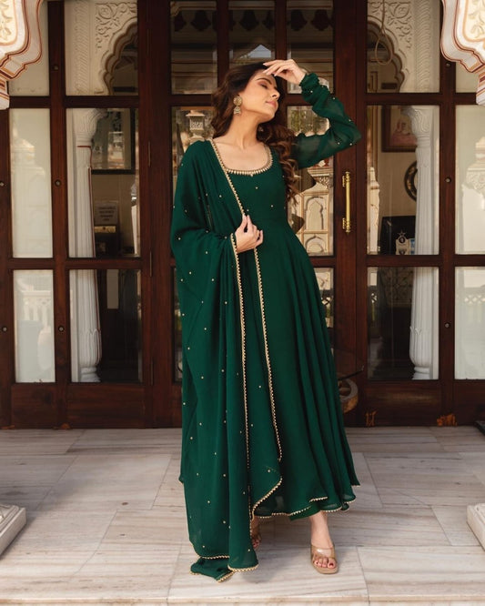 ALIA GEORGETTE ANARKALI  SET WITH DUPATTA