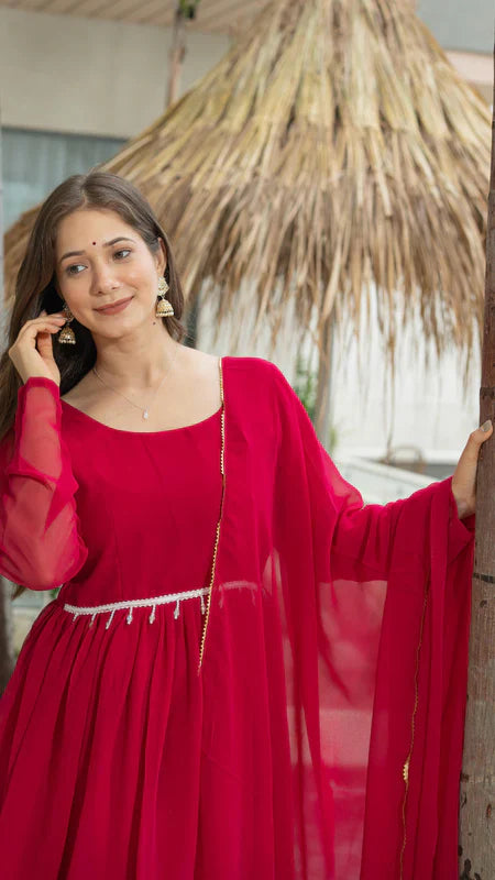 AYUSHI SHORT GOWN SET WITH DUPATTA