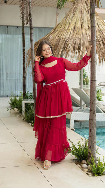 AYUSHI SHORT GOWN SET WITH DUPATTA