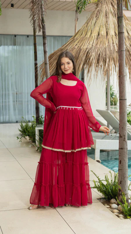 AYUSHI SHORT GOWN SET WITH DUPATTA