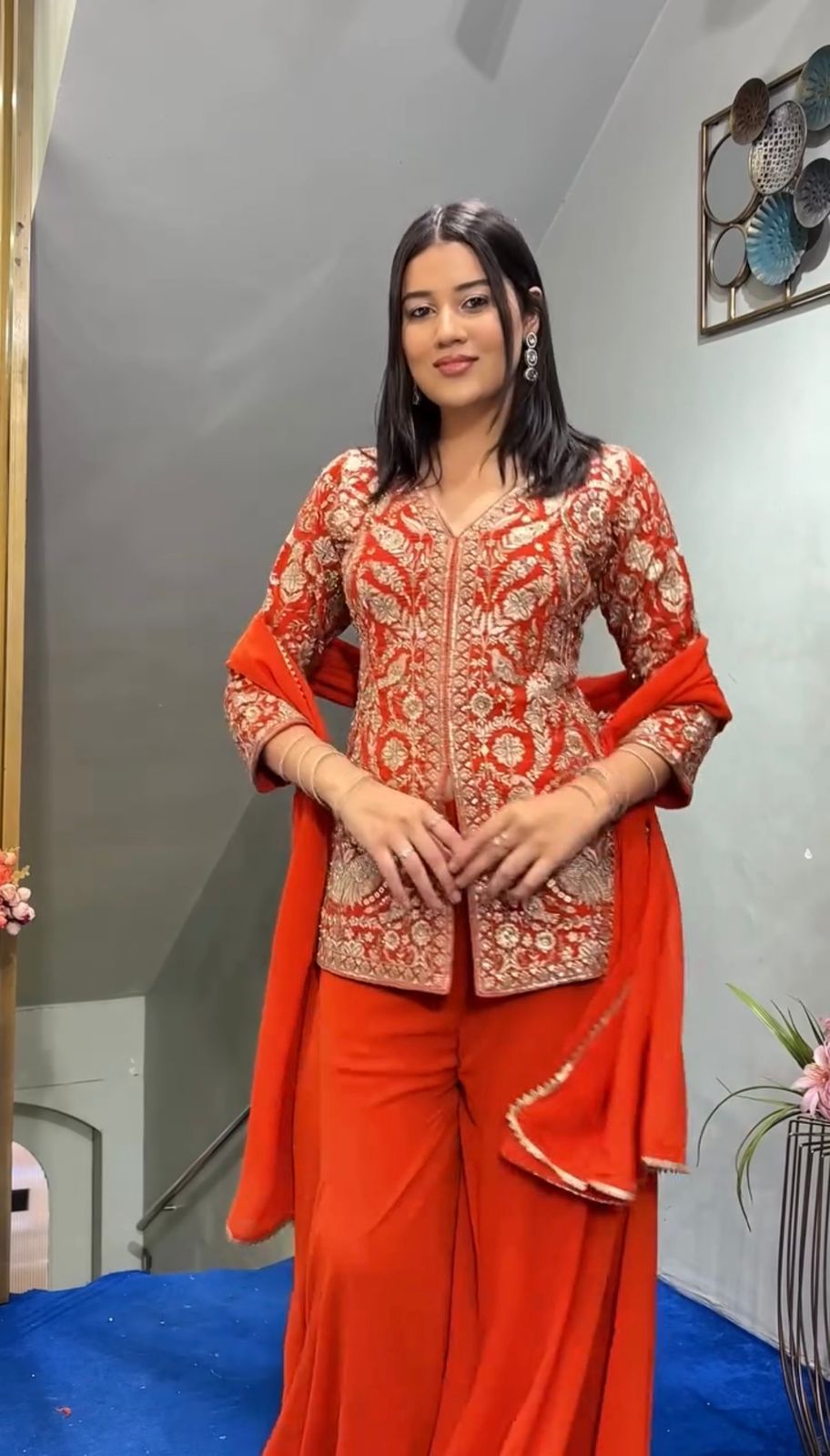 Heavy faux Georgette  designer Set With Dupatta