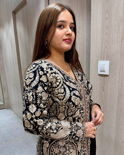 Heavy faux Georgette  designer Set With Dupatta