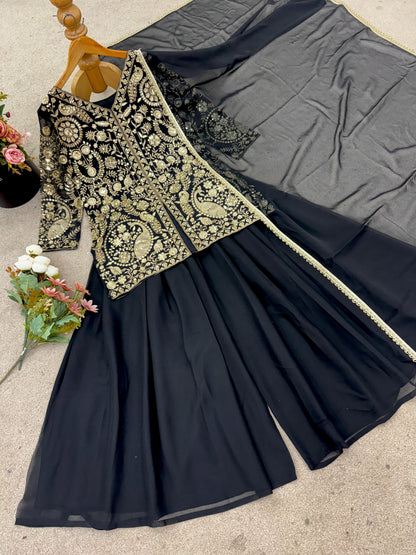 Heavy faux Georgette  designer Set With Dupatta