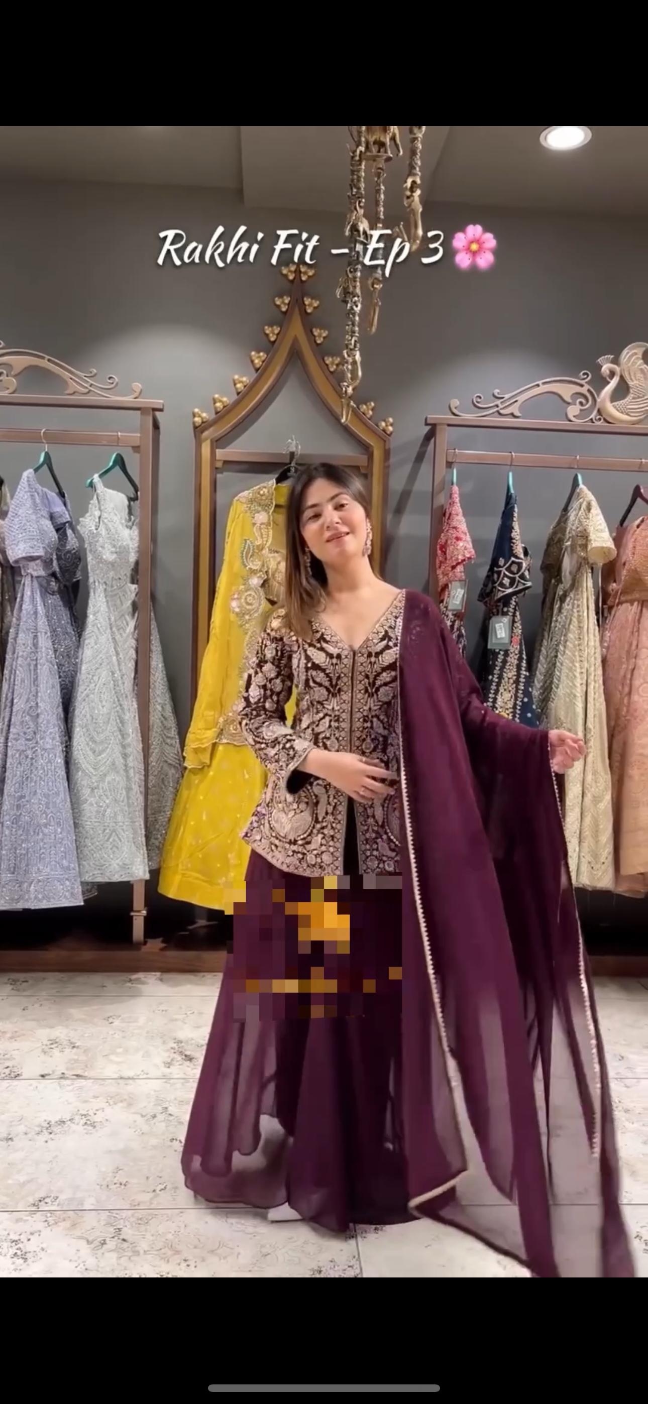 Heavy faux Georgette  designer Set With Dupatta