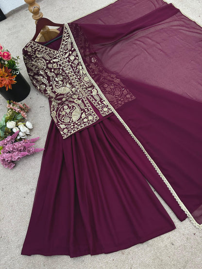 Heavy faux Georgette  designer Set With Dupatta