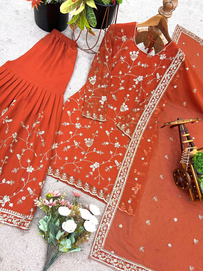 Apricot beautuful set with sharara