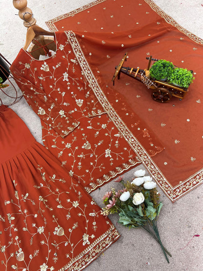 Apricot beautuful set with sharara