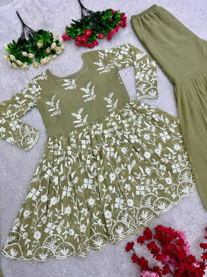 Ameena short kurti sharara set with dupatta